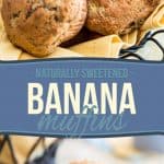These Naturally Sweetened Banana Muffins taste just like a slice of yummy banana bread... you'll never believe how healthy they actually are!