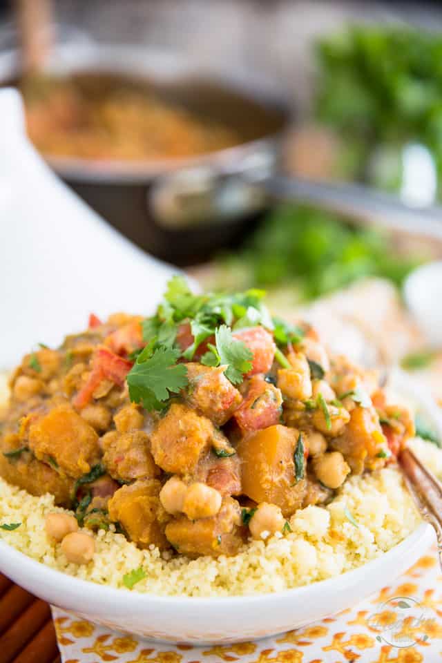 Bring an exotic taste to your table with this totally vegetarian Butternut Squash Chickpea Curry. So good, you'll want to add it to your regular rotation! 