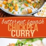 Bring an exotic taste to your table with this totally vegetarian Butternut Squash Chickpea Curry. So good, you'll want to add it to your regular rotation!