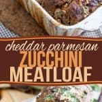 Grated zucchini, cheese and sun dried tomatoes make this Cheddar Parmesan Zucchini Meatloaf so moist and tasty, it will easily become a family favorite!