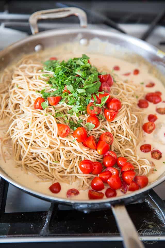 Creamy Goat Cheese Shrimp Pasta by Sonia! The Healthy Foodie | Recipe on thehealthyfoodie.com