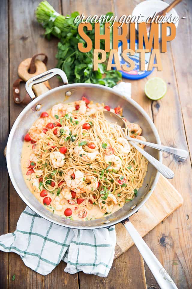 Delicious, yet super healthy and crazy easy to make, this Creamy Dreamy Goat Cheese Shrimp Pasta Dish is guaranteed to get you nothing but rave reviews! 