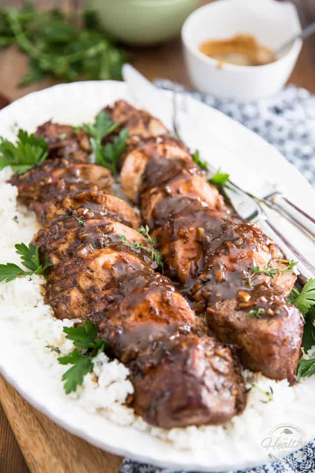 Maple Balsamic Pork Tenderloin by Sonia! The Healthy Foodie | Recipe on thehealthyfoodie.com