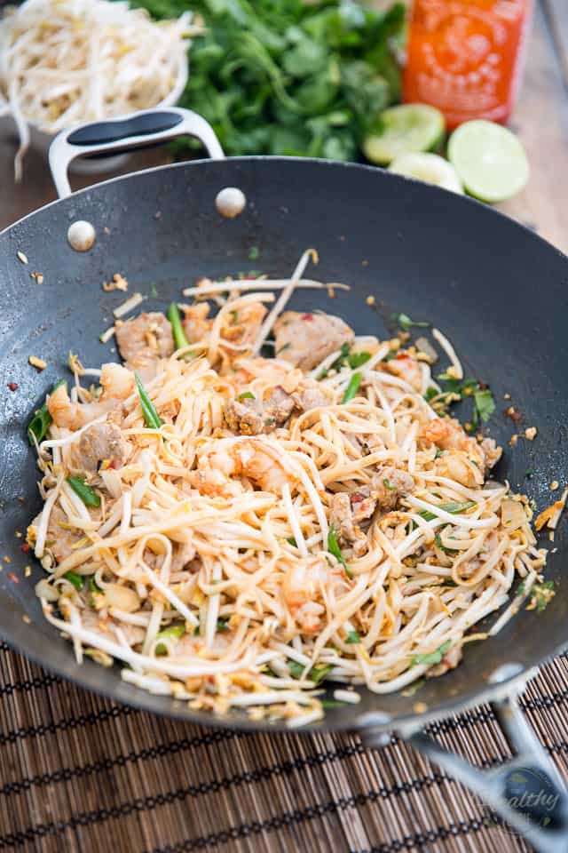 Pork and Shrimp Pad Thai by Sonia! The Healthy Foodie | Recipe on thehealthyfoodie.com