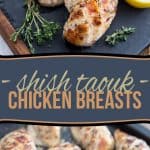 Inspired by my one of my favorite take-out foods, these Shish Taouk inspired Chicken Breasts are pretty much the next best thing to owning a Doner oven!
