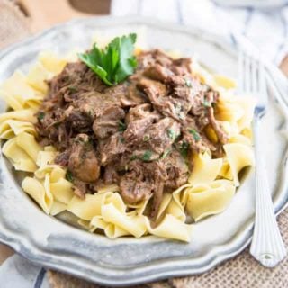 Shredded Beef Stroganoff • The Healthy Foodie