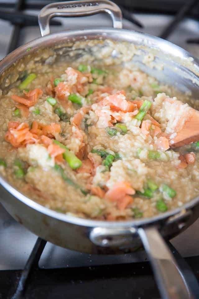 Smoked Salmon Asparagus Risotto by Sonia! The Healthy Foodie | Recipe on thehealthyfoodie.com