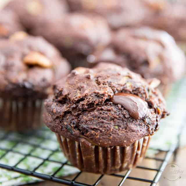 Healthy Pumpkin Zucchini Chocolate Muffins