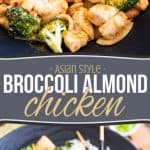 This quick and easy Broccoli Almond Chicken dish has a rich and creamy almond flavor with a bit of an Asian twist, guaranteed to please the entire family.