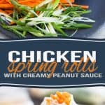 Nothing says spring quite like spring rolls! Try these chicken spring rolls with creamy peanut sauce, you won't believe how easy they are to make.