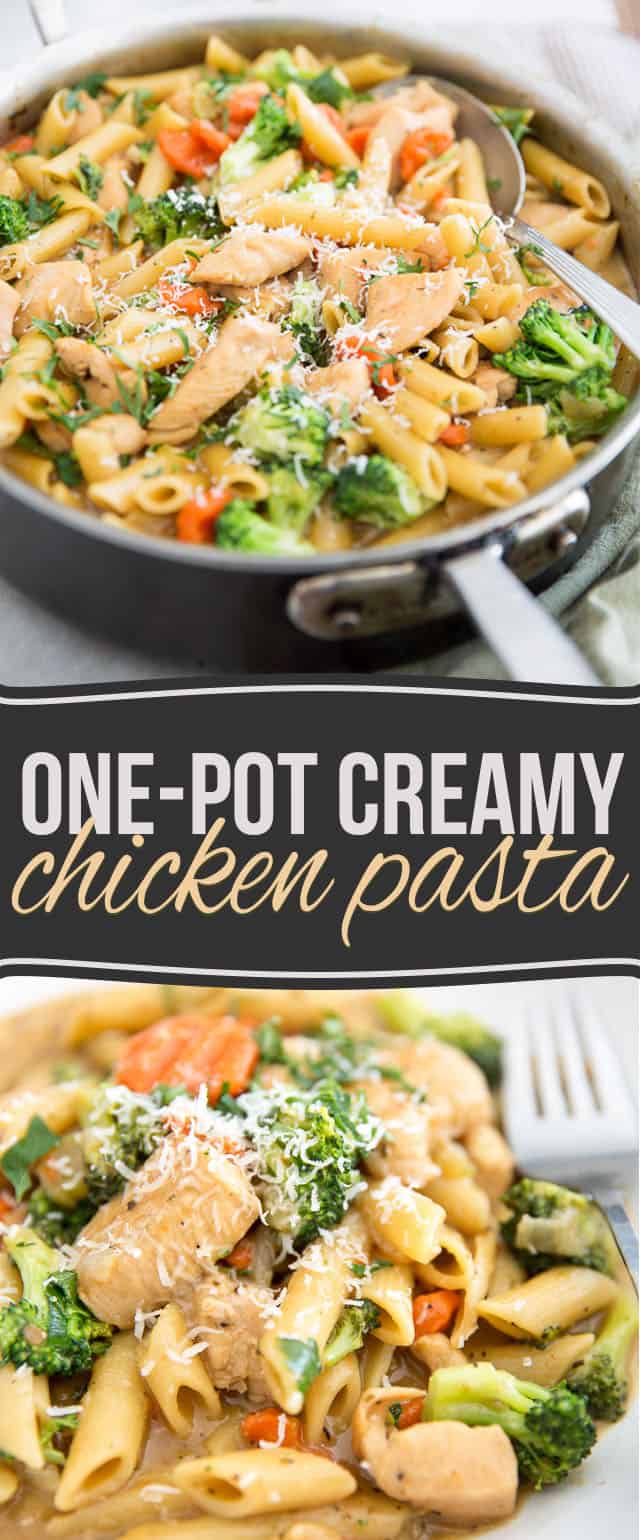 One-Pot Creamy Chicken Pasta • The Healthy Foodie