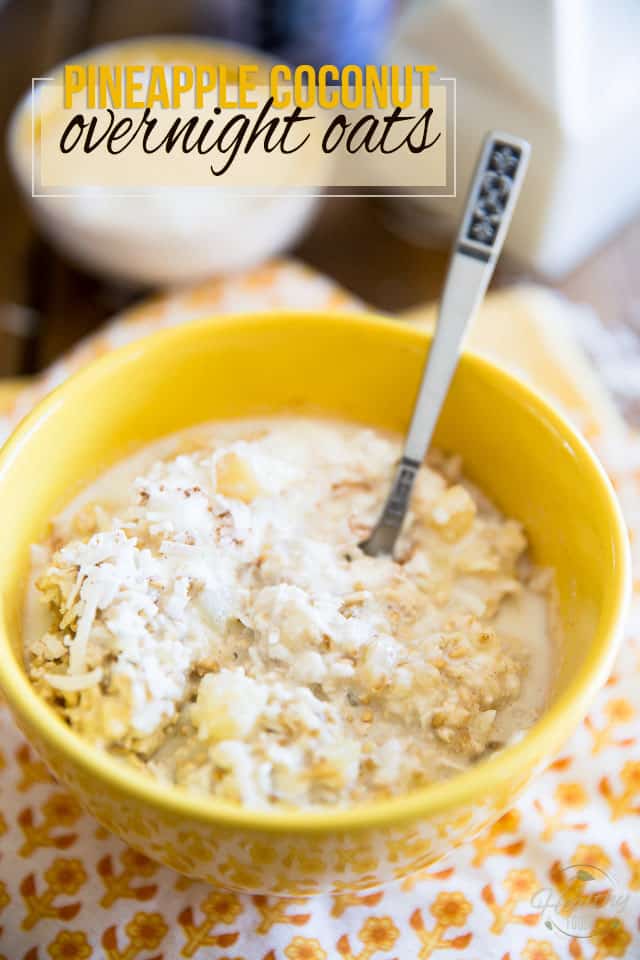 Delicious and super quick to prepare, these Pineapple Coconut Overnight Oats will have you totally look forward to rolling out of bed in the morning! 