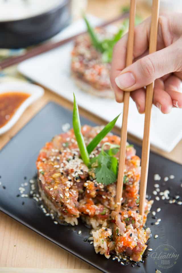 Asian Tuna Salmon Tartare by Sonia! The Healthy Foodie | Recipe on thehealthyfoodie.com