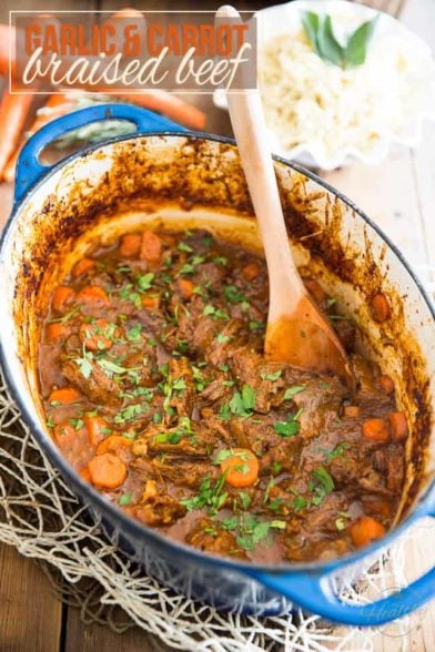 Garlic and Carrot Braised Beef • The Healthy Foodie