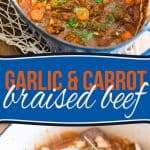 Rainy and cold out? This comforting Carrot and Garlic Braised Beef is the perfect solution to put a little bit of sunshine in your day!