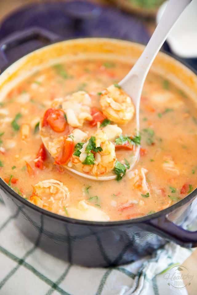 Coconut Lime Shrimp and Cod Chowder by Sonia! The Healthy Foodie | Recipe on thehealthyfoodie.com