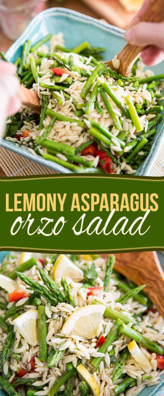 Lemony Asparagus Orzo Salad • The Healthy Foodie