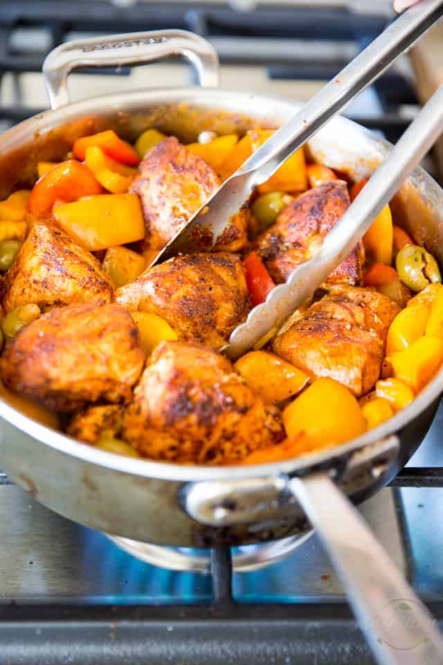 Poulet au Paprika with Bell Peppers and Green Olives by Sonia! The Healthy Foodie 