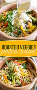 A sturdy pasta salad that's loaded with tons of vegetables and FLAVOR, this Roasted Veggies Pasta Salad will last you for days and keep you full for hours!