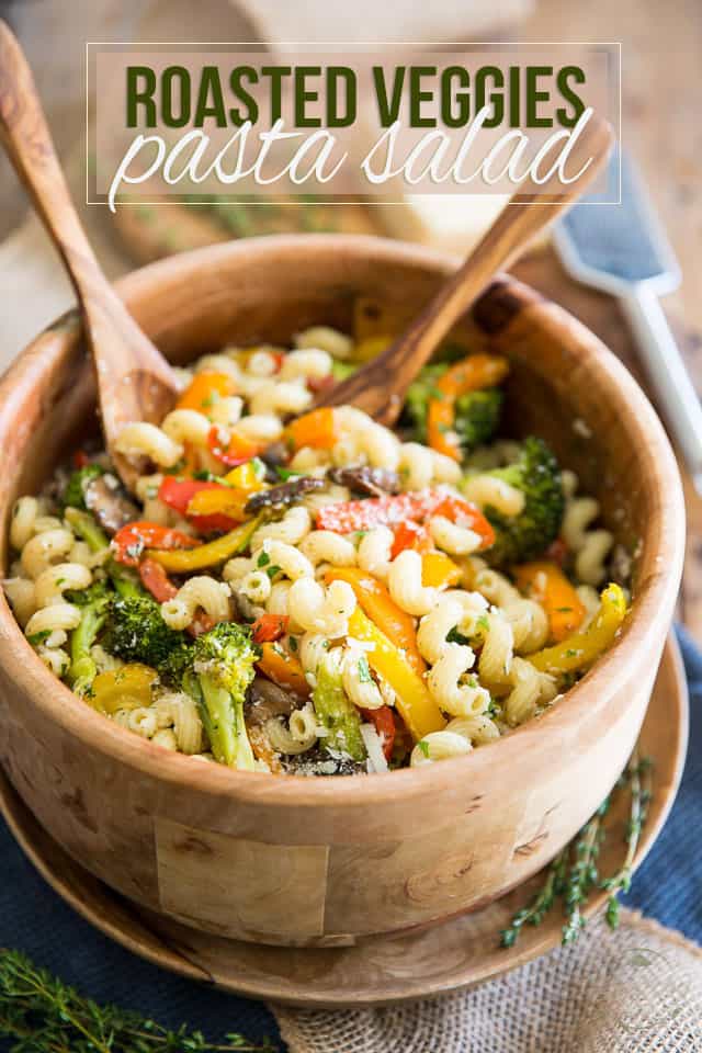 A sturdy pasta salad that's loaded with tons of vegetables and FLAVOR, this Roasted Veggies Pasta Salad will last you for days and keep you full for hours! 