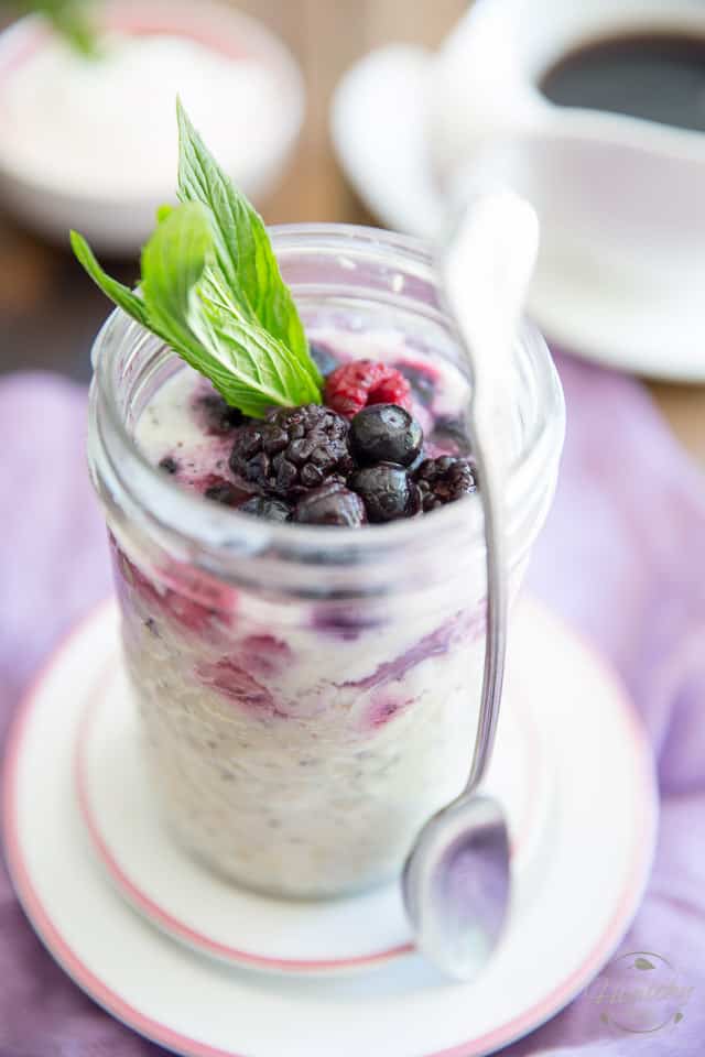 High Protein Post Workout Easy Berry Overnight Oats • The Healthy Foodie