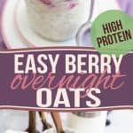 These High Protein Post Workout Berry Overnight Oats are so refreshing, so delicious and so easy to make, you'll want to work-out just so you can have some!