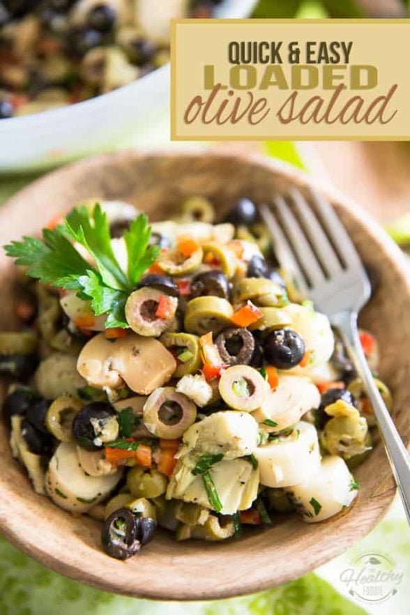 Quick And Easy Loaded Olive Salad • The Healthy Foodie