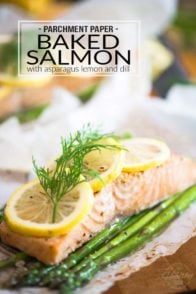 Parchment Paper Baked Salmon with Asparagus Lemon and Dill - The easiest, moistest and juiciest way of cooking salmon, period!