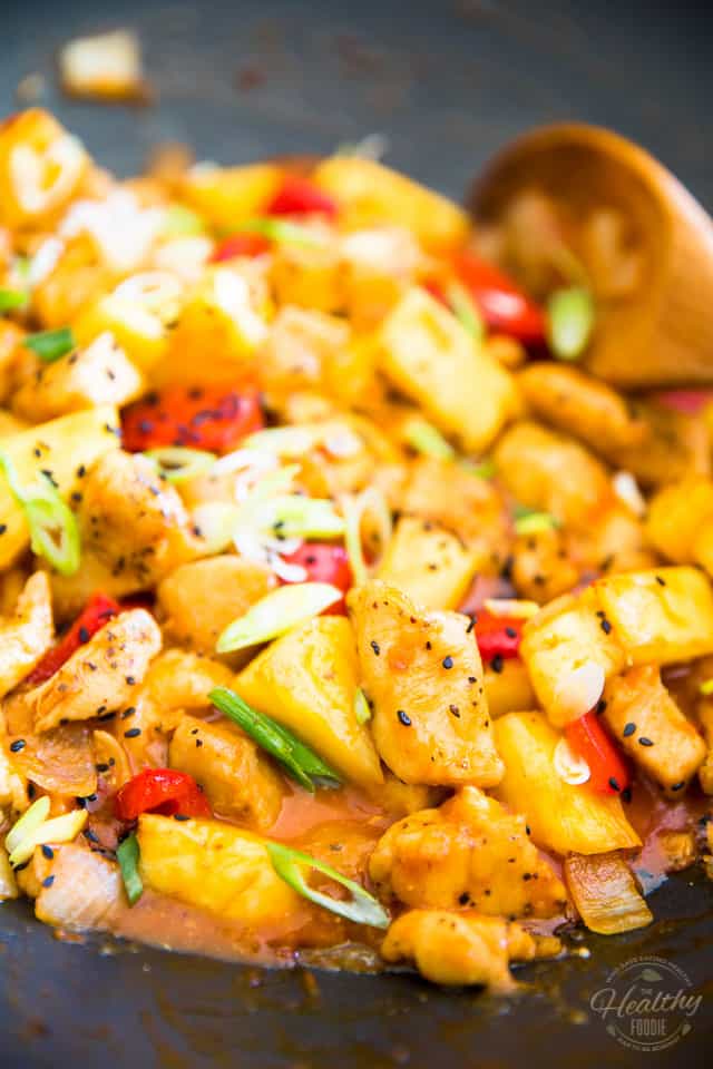 Quick and easy to make, good for you and better than take out. There's nothing not to like about this Pineapple Chicken! 