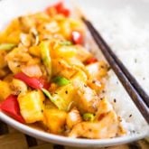 Quick and easy to make, good for you and better than take out. There's nothing not to like about this Pineapple Chicken!