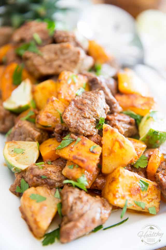 Sheet Pan Pineapple Beef with a Mexican Twist by Sonia! The Healthy Foodie | Recipe on thehealthyfoodie.com