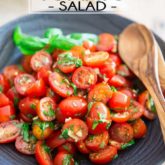 This Cherry Tomato Salad is crazy easy to make but boasts an incredible amount of flavor under its hood and will keep well for several days, too!