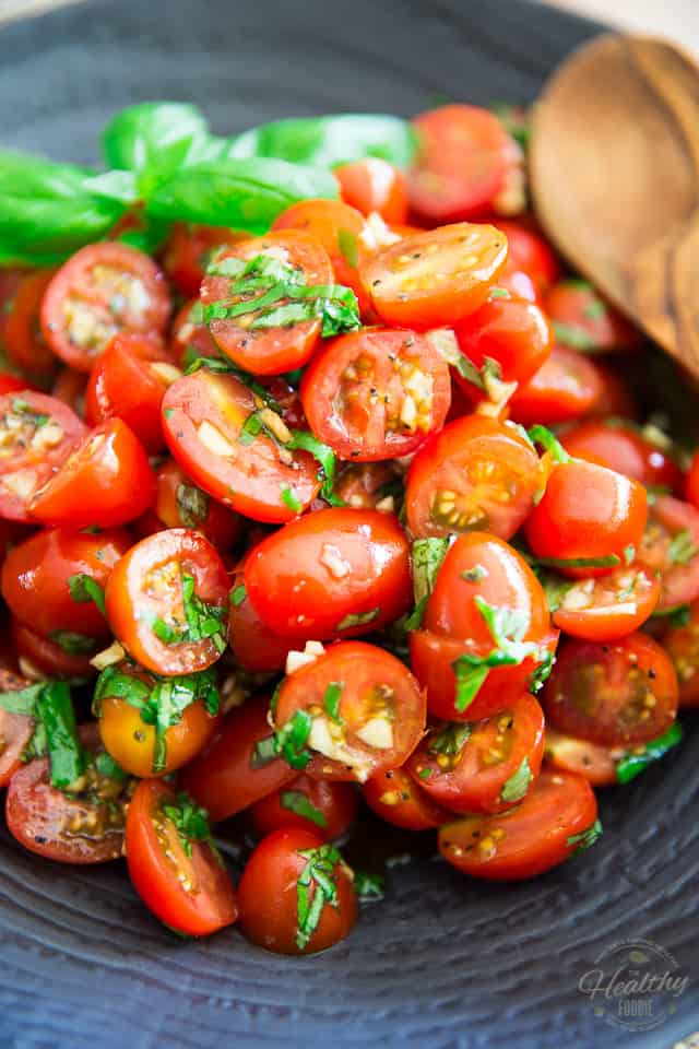 Quick and Easy Cherry Tomato Salad by Sonia! The Healthy Foodie | Recipe on thehealthyfoodie.com