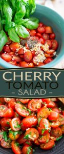This Cherry Tomato Salad is crazy easy to make but boasts an incredible amount of flavor under its hood and will keep well for several days, too!
