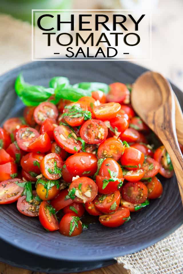 This Cherry Tomato Salad is crazy easy to make but boasts an incredible amount of flavor under its hood and will keep well for several days, too! 