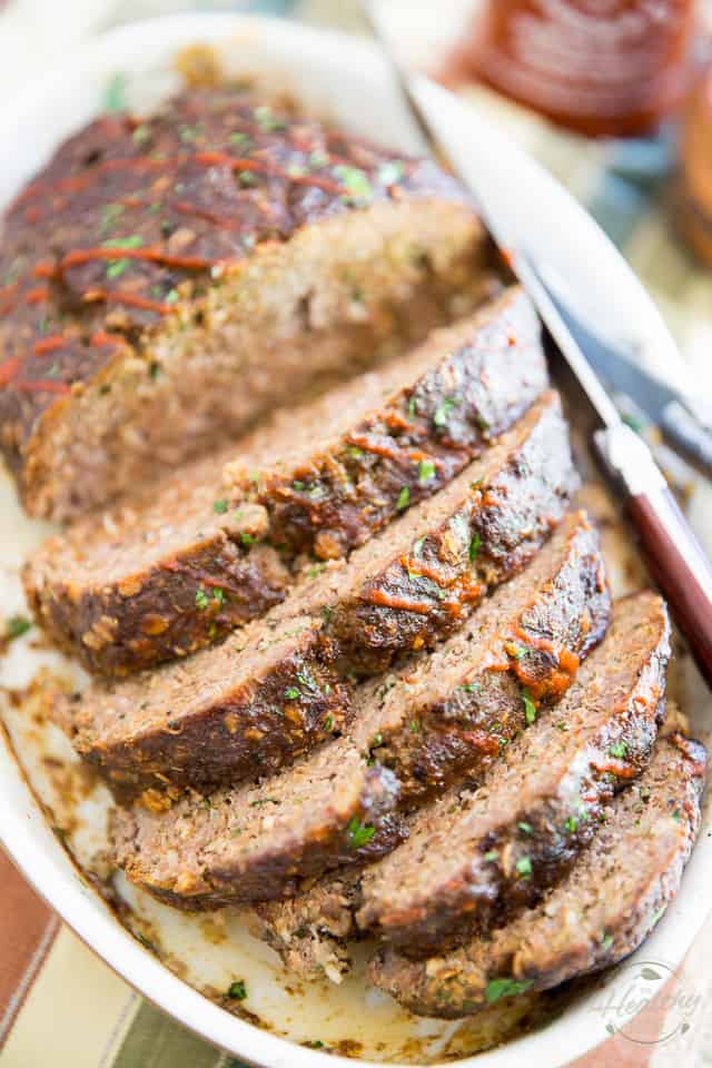 Deliciously brown and crispy on the exterior, moist and juicy on the interior, this stupid easy no-pan meatloaf will have you want to throw away your loaf pans!