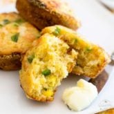 So tasty and delicious, you won't believe how good for you these Jalapeno Cheddar Cornmeal Muffins actually are!