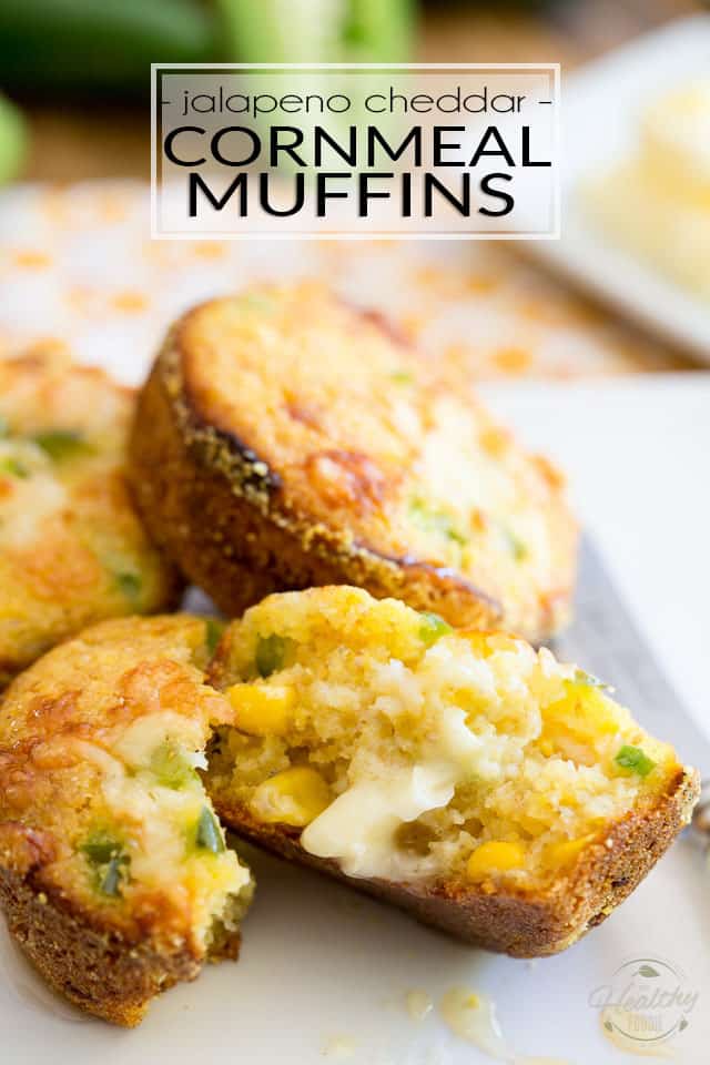 Jalapeno Cheddar Cornmeal Muffins by Sonia! The Healthy Foodie | Recipe on thehealthyfoodie.com