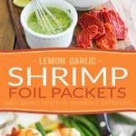These Lemon Garlic Shrimp Foil Packets with Green Beans and Sun Dried Tomatoes are simple, elegant, ready in minutes and as easy to make as they are delicious!