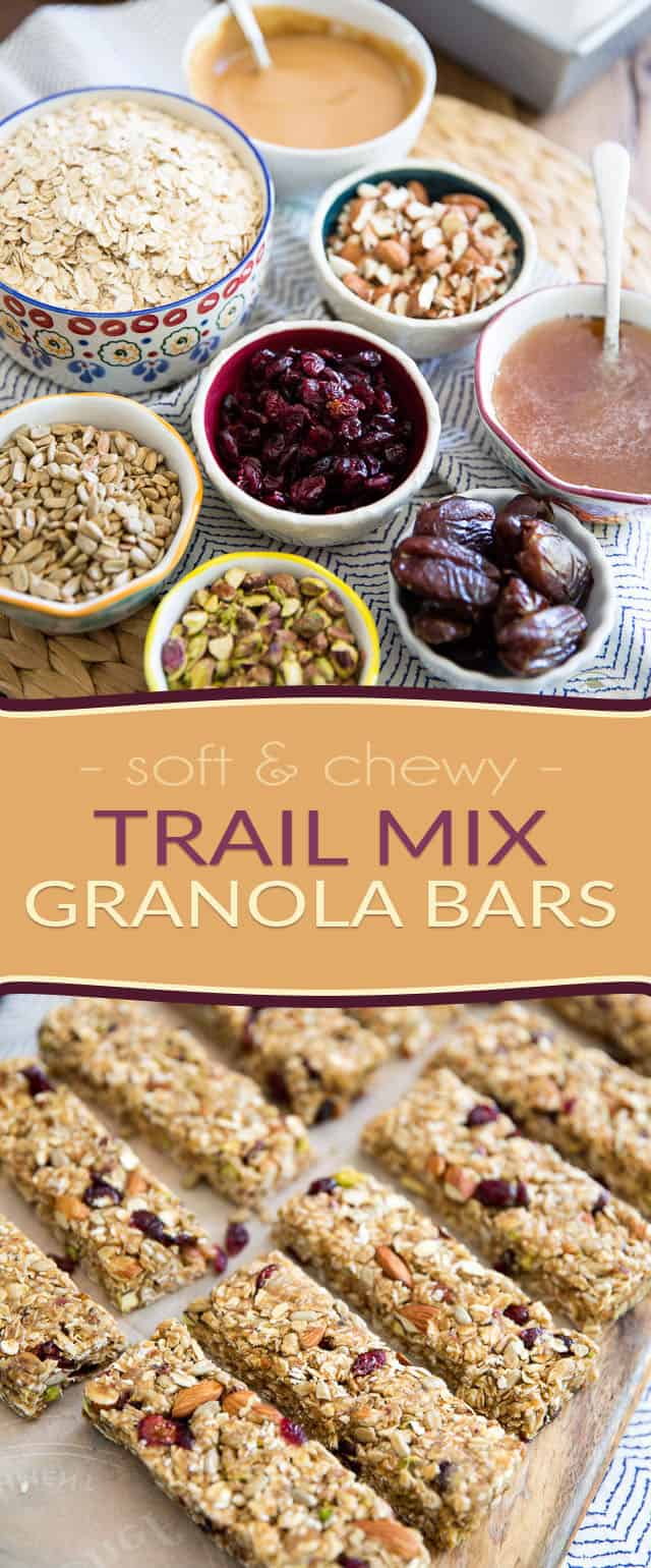 Soft And Chewy Trail Mix Granola Bars • The Healthy Foodie