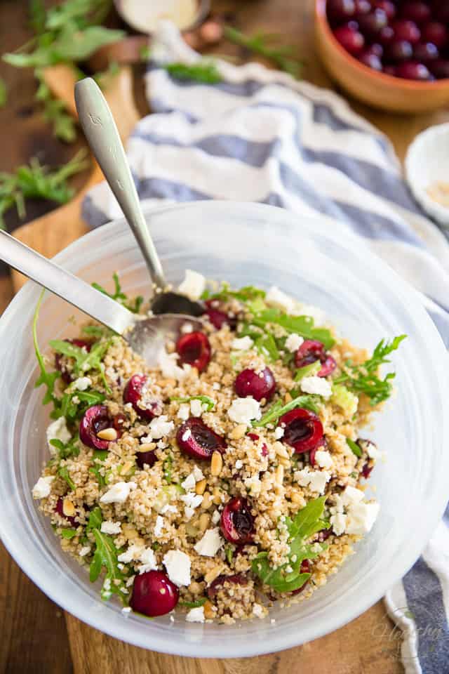 Sweet Cherry Bulgur Salad by Sonia! The Healthy Foodie | Recipe on thehealthyfoodie.com
