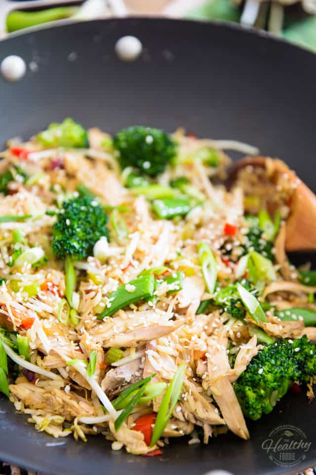 Stupid Easy Chicken Fried Rice by Sonia! The Healthy Foodie | Recipe on thehealthyfoodie.com