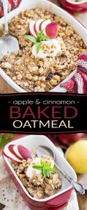 Making oatmeal doesn't come easier than this Apple Cinnamon Baked Oatmeal. Delicious warm or cold, it makes for a healthy and satisfying breakfast or snack!