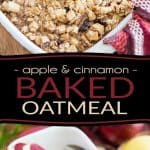 Making oatmeal doesn't come easier than this Apple Cinnamon Baked Oatmeal. Delicious warm or cold, it makes for a healthy and satisfying breakfast or snack!