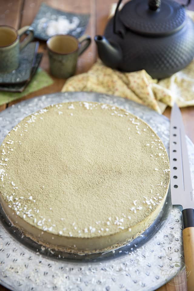  Healthy Option Coconut Matcha Cheesecake by Sonia! The Healthy Foodie | Recipe on thehealthyfoodie.com 