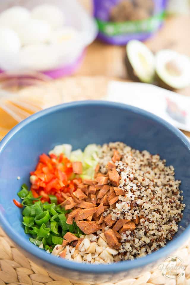 Sweet and Spicy Chicken Jerky Quinoa Salad by Sonia! The Healthy Foodie | Recipe on thehealthyfoodie.com