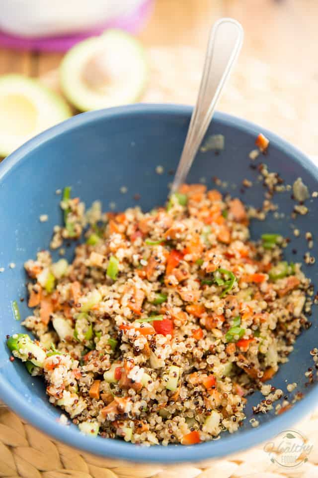Sweet and Spicy Chicken Jerky Quinoa Salad by Sonia! The Healthy Foodie | Recipe on thehealthyfoodie.com