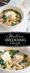 Italian Wedding Soup is a classic soup made with adorable mini meatballs cooked in a tasty broth with a myriad of miniature pasta beads and fresh spinach.