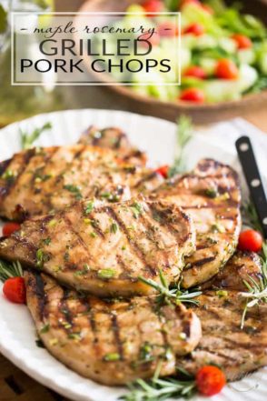 Need a change from your usual grilled pork chops? How about soaking them in am in a maple syrup rosemary marinate for a day or two prior to grilling?
