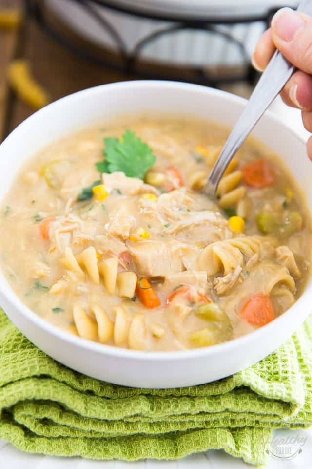 Creamy Chicken Noodle Soup • The Healthy Foodie